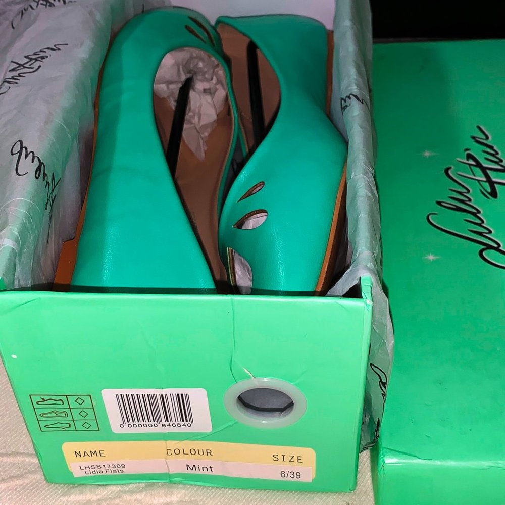 Pointy Toe Retro Pinup Ballet Flats Collectif Lulu Hun London Lidia MINT 8 NWT - Picture 4 of 14